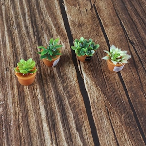 Dollhouse Miniature Plants, 4PCS Mini Dollhouse Potted Plants For Dollhouse, Miniature Plants Set For Dollhouse Decoration