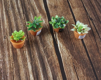 Dollhouse Miniature Plants, 4PCS Mini Dollhouse Potted Plants For Dollhouse, Miniature Plants Set For Dollhouse Decoration