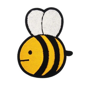 Bee Chenille Patch,Large Embroidered Cartoon Cute Bumble Bee Badge for Jacket Denim Backpack Bag Hat Cap T-Shirt,Sew On Patch