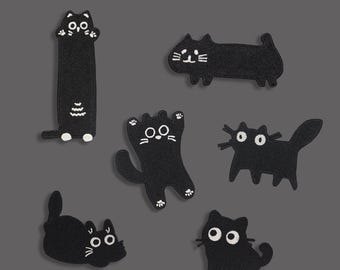Black Cat Self Adhesive Patch,Black Cat Badge,Cat Applique Embroidery Patch,Animal Decorative Patch,Cat Lady Gift
