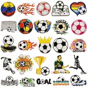 Fotbollsmärke, sportmärken, bollbroderad märke, strykmärke