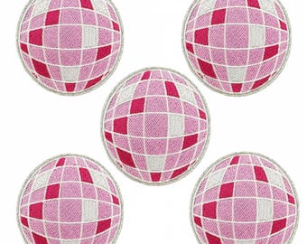 Toppa ricamata con palla da discoteca, toppe con ragazze disco rosa, toppa con palla da discoteca glitterata, toppe da cowgirl, toppa da stirare