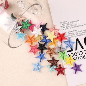 1.2 Inch Mini Star Patches,Colorful Star Embroidered Patches,Iron On Patch