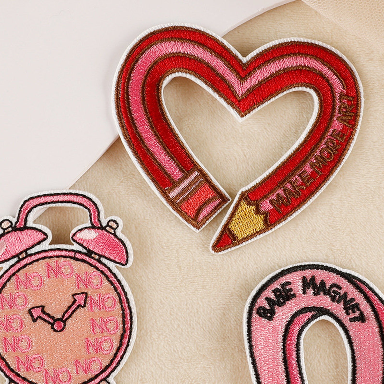 Mouth Lips Teeth Patch,love Pencil Patch,alarm Clock Patch,candle Patch ...