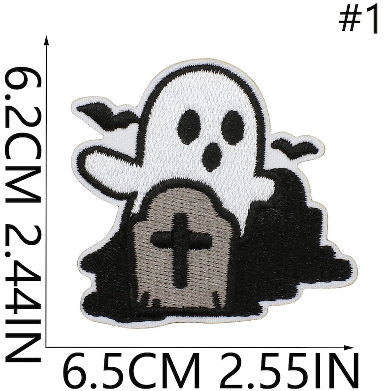 Ghost Patch Applique Badge,halloween Ghost Embroidery Patch,iron on ...
