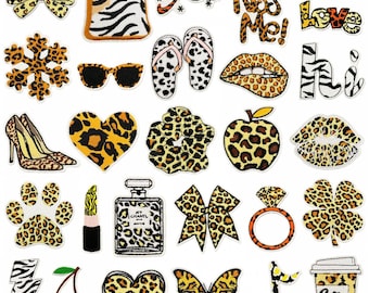 Leopard Print Embroidered Patch,Valentine Day Patch,Iron On Patch