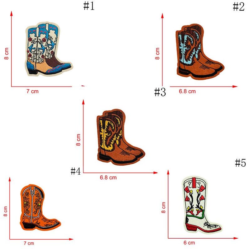2pcs Cowgirl Boots Patches,cowboy Boots Embroidered Patch,western ...
