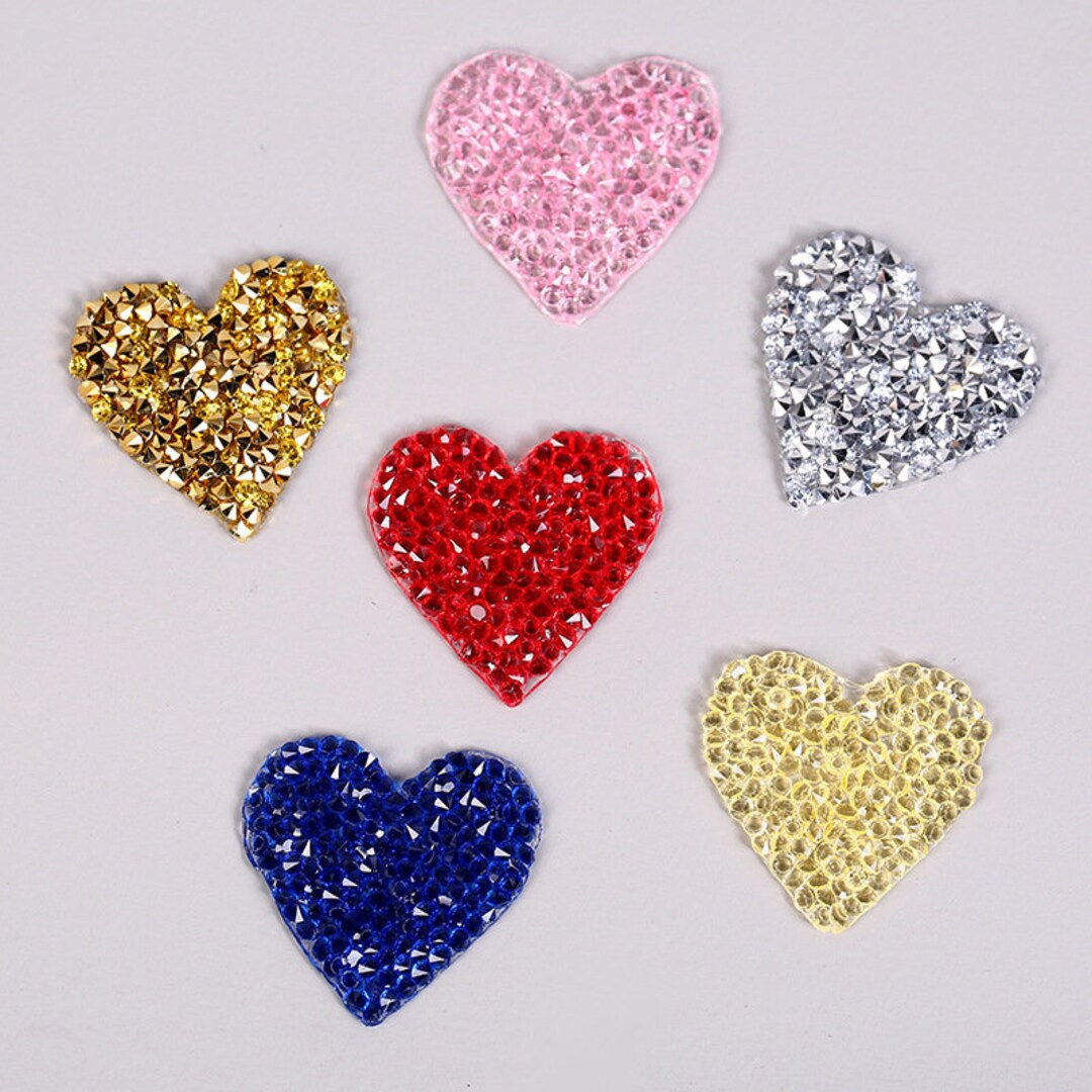 Rhinestone Glitter Heart Patches,love Heart Applique Patches for ...