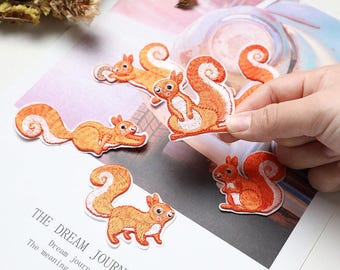 Écusson appliqué écureuil, écusson brodé animal appliqué vêtement veste sac à dos décoration, écusson auto-adhésif