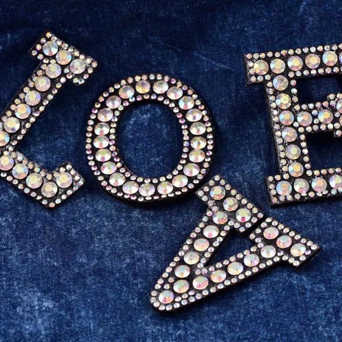 Diy Rhinestone Word 2.0 Inch Sparkle Rhinestone Letters Patch,diy Name Alphabet Letter ...