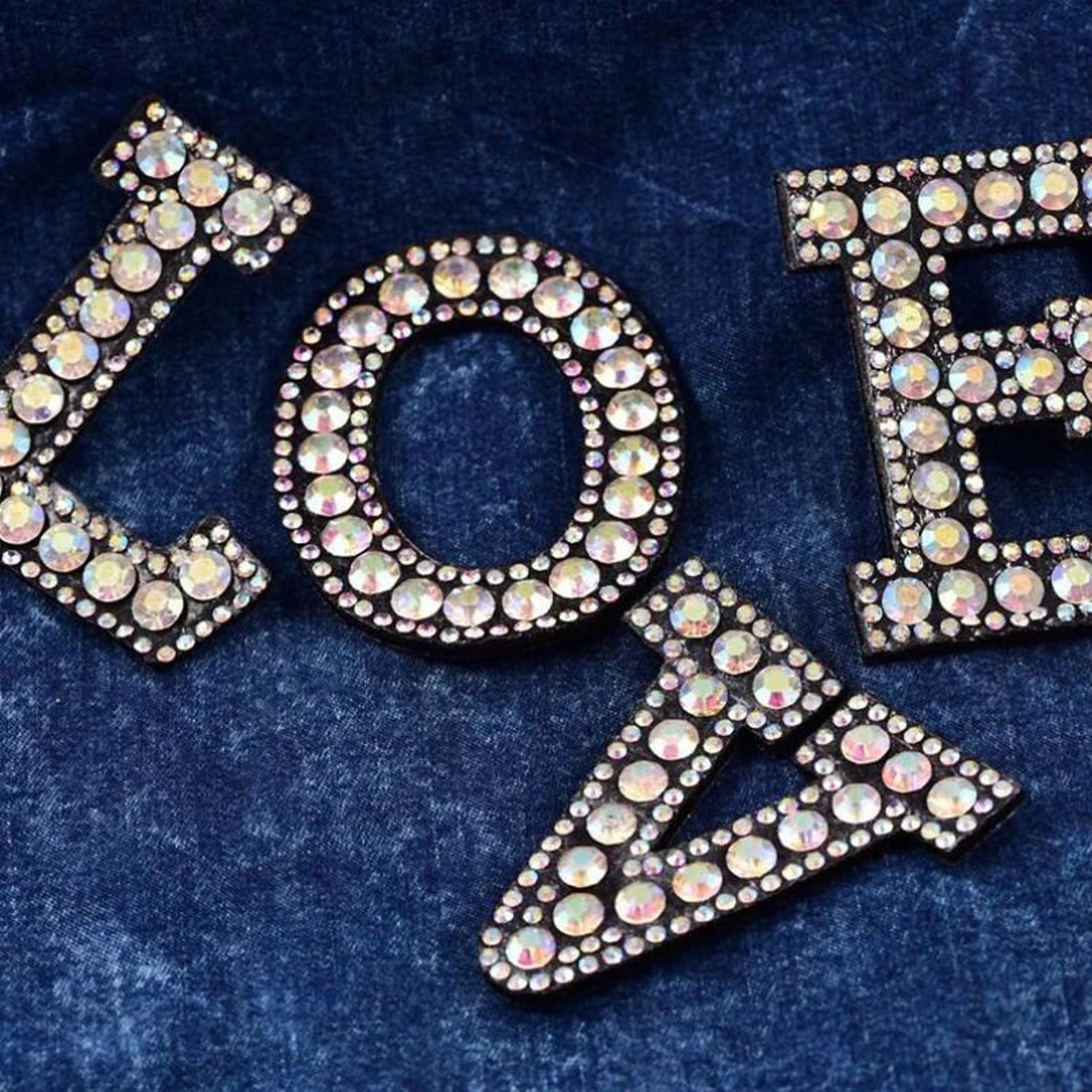 Names With Rhinestone 2.0 Inch Sparkle Rhinestone Letters Patch,diy Name Alphabet Letter ...