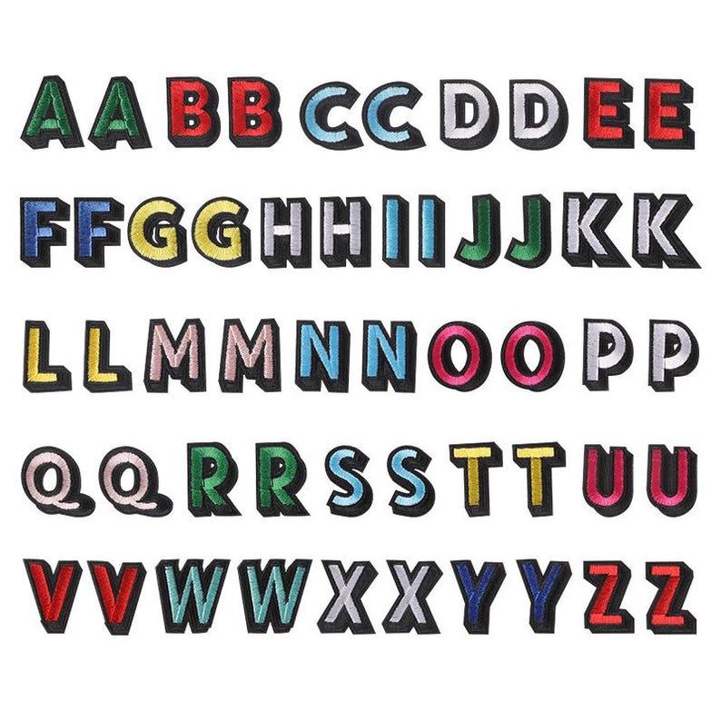 Mini Accessories Lettering 1.5 Inch Mini Color Letters Patch,embroidered Patch Applique DIY Name ...