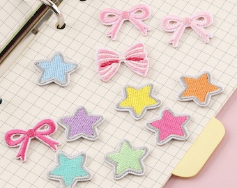 Colorful Star Bowknot Embroidered Patch,Star Patch, Bow Patch,Self Adhesive Patches