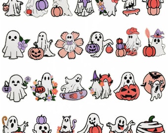 Toppa a forma di fantasma, toppe ricamate di Halloween a tema fantasma, toppa termoadesiva