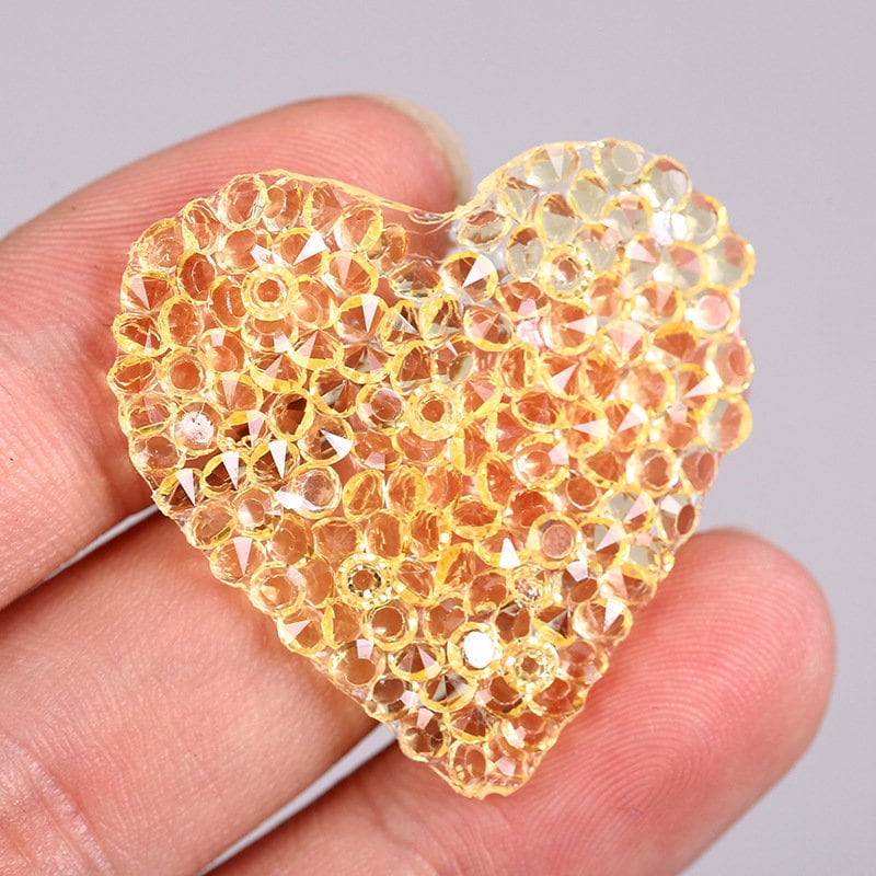 Rhinestone Glitter Heart Patches,love Heart Applique Patches for ...
