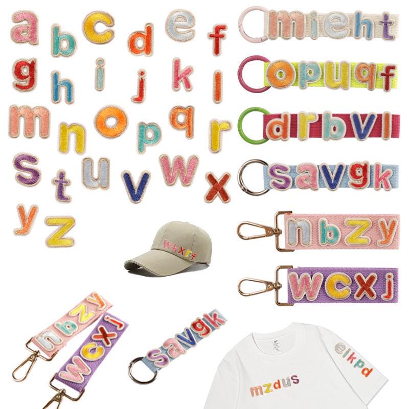 Mini Accessories Lettering 1 Inch Mini Color Letters Patch,embroidered Iron on Patch Applique DIY ...
