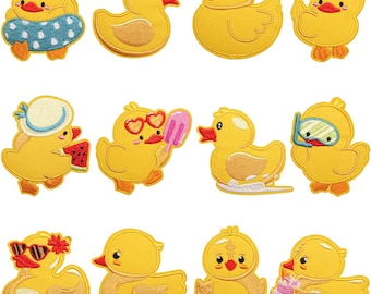Cute Yellow Duck Patches,Duck Embroidered Applique,Cartoon Animal Iron On Patch for Kids Clothing