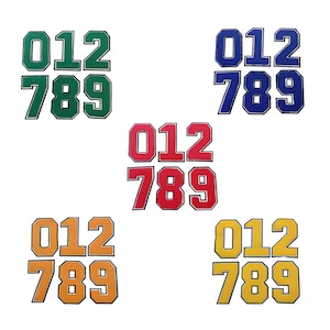 4.7 Inch Chenille Number Patches 0-9,Large Embroidered Iron On Patch Applique DIY Number Badge Patches