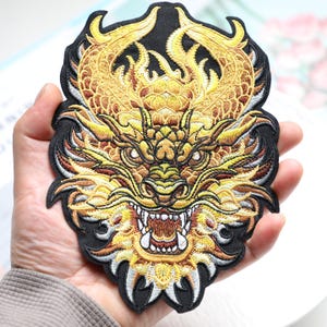 Dragon Head Patch,Large Patch,Dragon Embroidered Patch Applique Clothing Decoration Iron On Patch