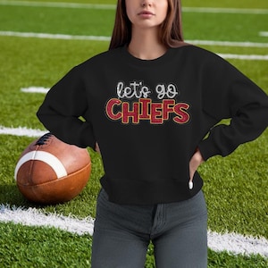 Let’s Go Chiefs Sequin Patch,NFL Day Patch,Sequin Letters Patch,Large Patch,Iron On Patch