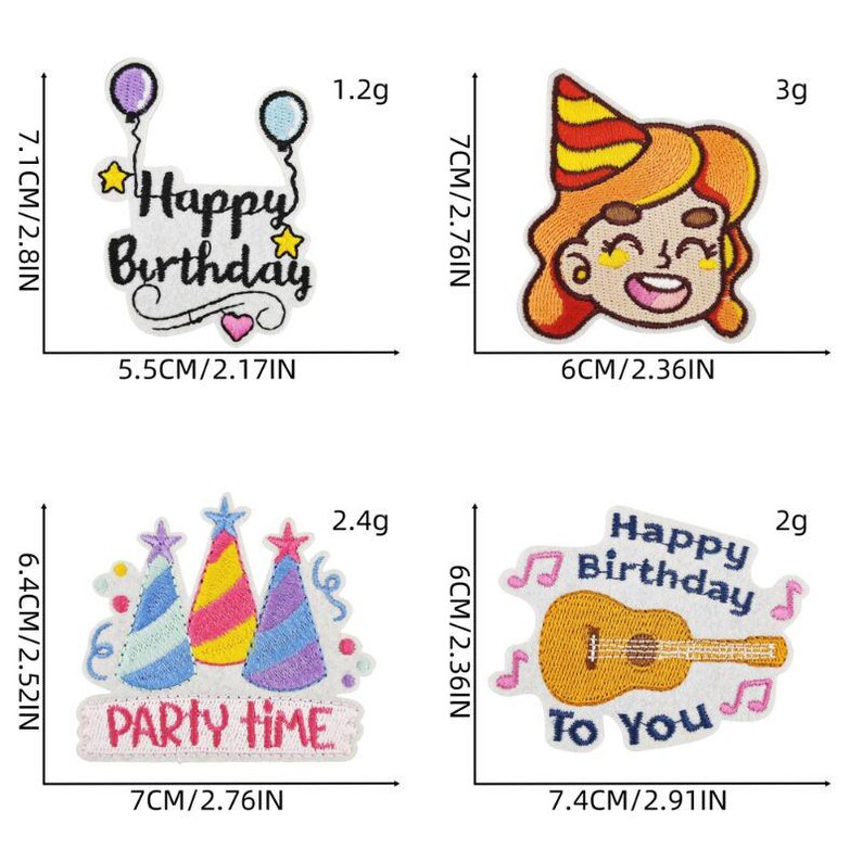 Happy Birthday Embroidered Patch,birthday Gift,iron on Patch - Etsy
