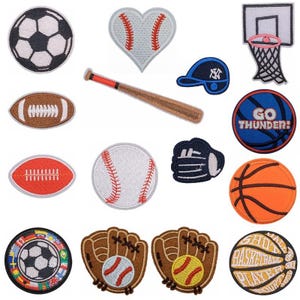 Sport Patches, Ball gestickter Aufnäher, Baseball Patch, Basketball Patch, Fußball Patch, Football Patch, Aufnäher zum Aufbügeln