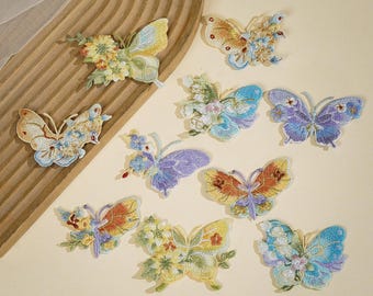 Butterfly Patches,Embroidered Butterfly Appliques Iron On Patch