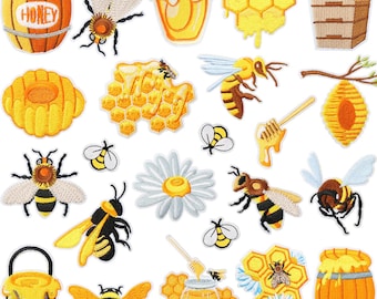 Bee Family Embroidered Patch,Bee Patch,Insect Patch Applique Iron On Badge