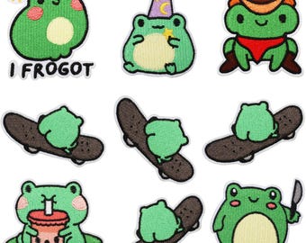 Cartoon Frog Embroidered Patch,Kids,Children,Jeans Bags Clothes Decoration,Iron On Patch