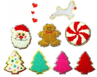 Holly Glitter Patch Christmas Glitter Patch Christmas Gift Embroidered ...