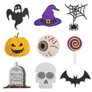 Halloween Pumpkin,SKull Ghost Embroidered Patches,Iron On Patch