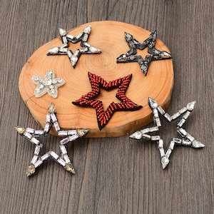 Strass-patches met ster, sterpatch met kralen, doe-het-zelfaccessoires, opnaaibare patches