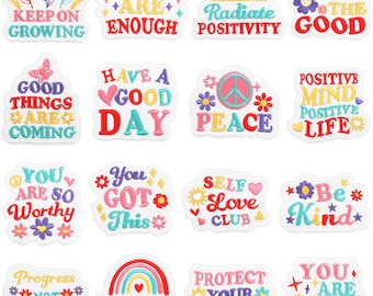 Patches de letras coloridas, ferro bordado em emblema de letras de apliques