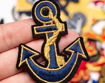 Anchor Patch,Nautical Embroidery Applique Badge,Iron On Patch