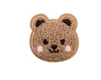 Patch de chenille com urso, coelho e gato, patch de ursinho de pelúcia super fofo para crianças, patch de cabeça de urso bordado para crianças, patches para bolsas, patches decorativos de animais