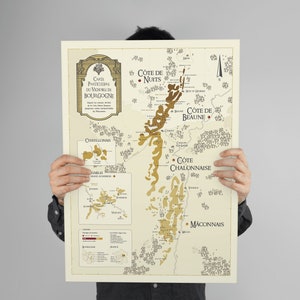 WineMaps - BOURGOGNE - carte particulière du vignoble de Bourgogne