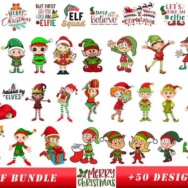 Christmas Elf SVG, Elf svg, Elf Clipart, Christmas svg, Christmas Elves Clipart Bundle