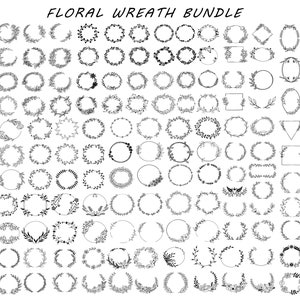 480 Floral Wreath Bundle , Wreath Svg Bundle, Laurel Wreath Svg, Flower svg, Floral svg, Circle Frame Svg, Flower Wreath Svg
