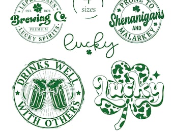 St. Patricks Day Embroidery Design, Lucky Shamrock Heart Embroidery Design, 4 sizes, Instant Download