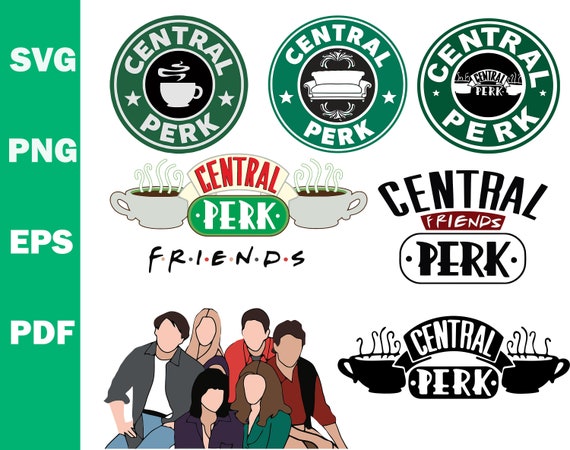 Friends TV Show Central Perk Logo Couch White Lanyard With ID Badge Holder
