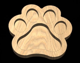 Dog Paw Bowl SVG, Laser Cut Pet Bowl Plan (Digital File)