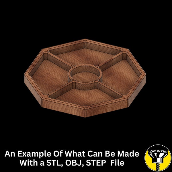 Hexagon Tray STL, OBJ, and STEP Files For Cnc Routers, Serving Tray 3D Stl File, Serving Tray Cnc Files For Wood