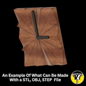 Klok STL-bestand, geometrische klok CNC-routerbestand, klokbestand voor CNC-router, wijzerplaatbestand, klok Stl-bestanden, klokstapbestanden, klok Obj