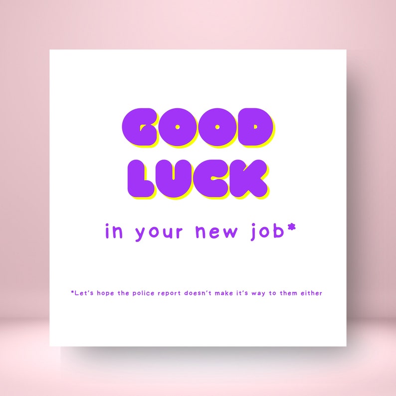 Lustige 'Viel Glück im neuen Job' Karte. Unhöfliche Etsy Österreich