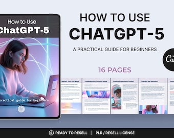 ChatGPT-5 eBook Canva Template | PLR Wiederverkaufsrechte (Instant Download)