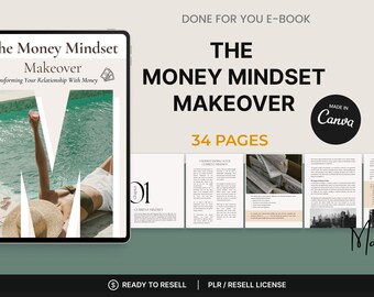 Money Mindset Makeover eBook Canva Template: PLR Digital Guide