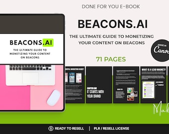 Beacons.ai Monetization Guide: Editable Canva eBook (PLR Resell Rights)