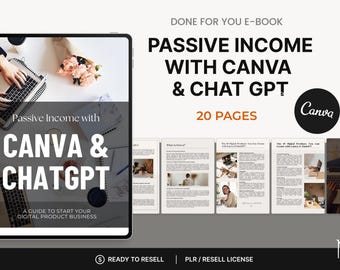Passive Income eBook Canva Template: PLR Digital Product with Resell Rights (PDF Download)