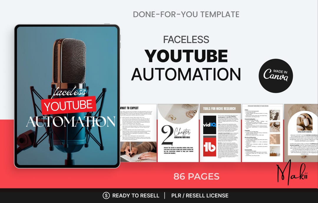 Faceless Youtube Automation Guide – Editable Canva Ebook With PLR ...