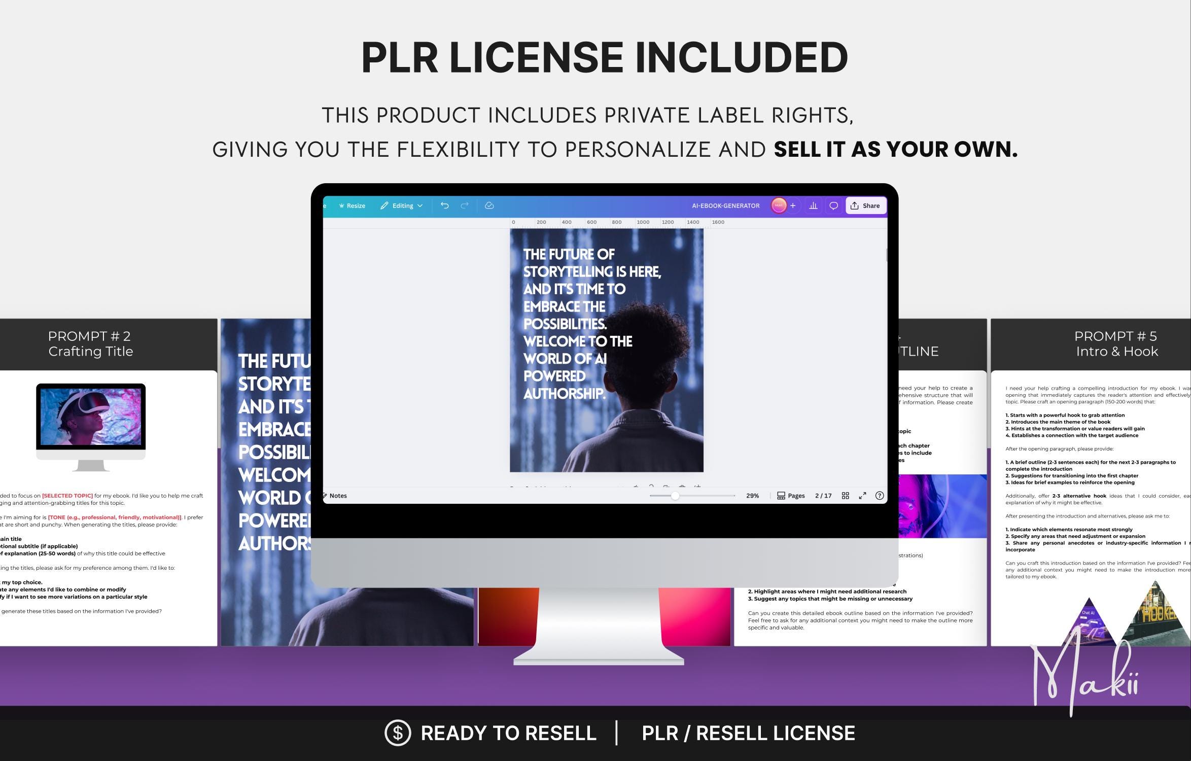 AI Ebook Generator Canva Template: PLR Digital Product Resell Rights - Etsy